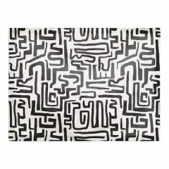 Black Maze Lines Cotton Twill Placemat
