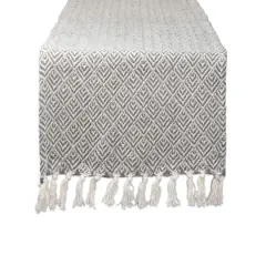 DII&reg; 72" Gray Diamond Woven Table Runner