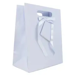 JAM Paper Large Light Blue Pinstripe Gift Bags, 3ct.