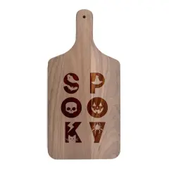 17" Spooky Icons Walnut Paddle Cutting Board