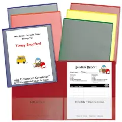 C-Line&reg; Assorted Colors Classroom Connector&trade; School-To-Home Folder, 6ct.