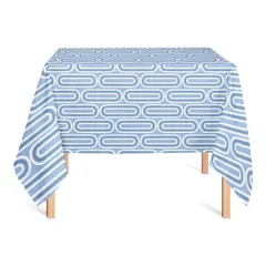 58" Groovy Blue Lines Tablecloth