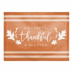 Grateful Thankful Blessed Stripes Cotton Twill Placemat