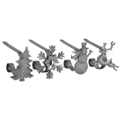 Original MantleClip&reg; Pewter Assorted Holiday Icons Stocking Holders, 4ct.