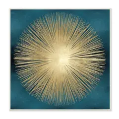Stupell Industries Abstract Deco Sunburst Shape Over Dark Blue,12" x 12"