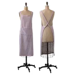 Hello Honey&reg; 38" Red & White Woven Cotton Striped Apron