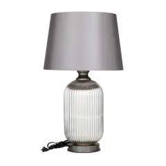 Grey Glass Modern Accent Lamp, 16" x 16" x 27"