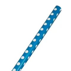 JAM Paper Wrapping Paper with White Polka Dots, 3ct. Blue