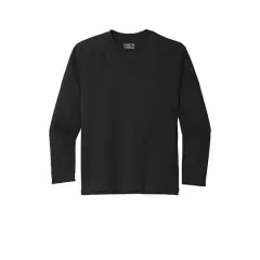 Port & Company&reg; Youth Long Sleeve Performance T-Shirt Jet Black
