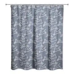 Kitty Shower Curtain Slate