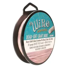 The Beadsmith&reg; Wire Elements&trade; 28 Gauge Tarnish Resistant Soft Temper Wire, 500ft. Rose Gold