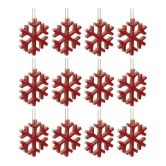 12ct. 4" Red Snowflake Ornament