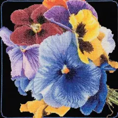 Thea Gouverneur Pansies Cross Stitch Kit