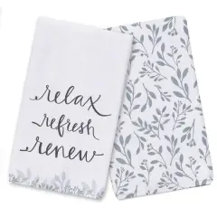 Relax Refresh Renew Tea Towel Set Blue and White