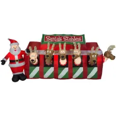 4.4ft. Airblown&reg; Inflatable Christmas Santa Reindeer Stable