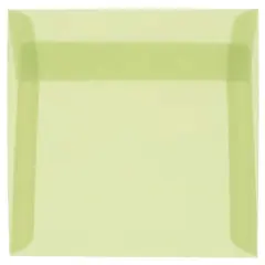 JAM Paper 5.5" x 5.5" Square Translucent Vellum Invitation Envelopes, 50ct. Leaf Green