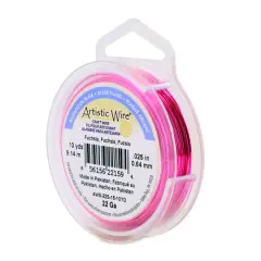 Artistic Wire&reg; 22 Gauge Silver Plated Tarnish Resistant Colored Copper Craft Wire, 10yd. Fuchsia