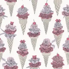 By Dylan M Pink Floral Ice Cream Peel & Stick Wallpaper