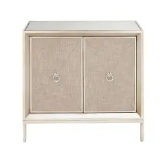 Beige Wood Glam Cabinet