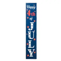 Glitzhome&reg; 42.5" Lighted Wood Happy July 4th Porch Sign