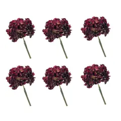 22.75" Deep Red Hydrangea Flower Stems, 6ct.