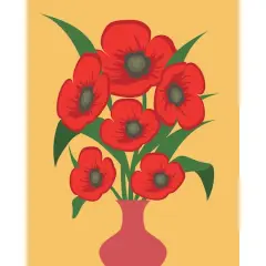 8" x 10" Red Flowers with Vase Paint-by-Number Kit by Artist's Loft&reg;