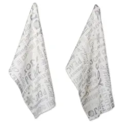 DII&reg; Silver Christmas Collage Dishtowel Set