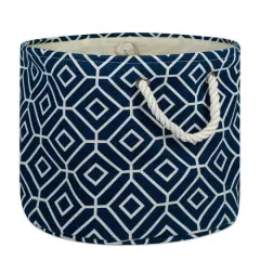 DII&reg; Large Round Stained Glass Polyester Bin Navy
