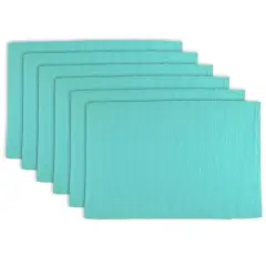 DII&reg; Ribbed Cotton Placemats, 6ct. Aqua