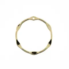 John Bead Beadwork Findings Gold Partly Flattened Circle Pendant, 3ct.