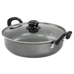 Gibson Everyday&reg; 12" Highberry Gray Nonstick All Purpose Pan with Lid