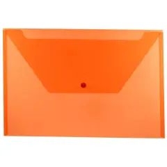 JAM Paper 9.75" x 14.5" Plastic Snap Closure Envelopes, 12ct. Orange