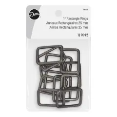 Dritz&reg; Gray 1" Rectangle Rings, 12ct.