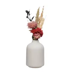 9.5" Pink Dried Floral Arrangement in White Container by Ashland&reg;
