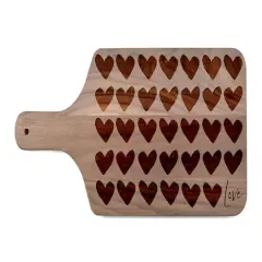 Love And Hearts 17" x 8" Walnut Paddle Cutting Board
