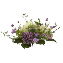 7" Purple Hydrangea Candelabrum