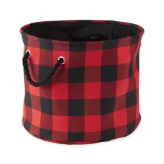 DII&reg; Medium Buffalo Check Round Storage Bin Red/Black