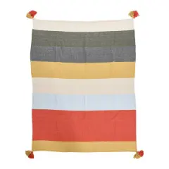 Hello Honey&reg; Striped Cotton Throw Blanket with Tassels