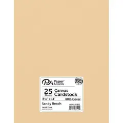 PA Paper&trade; Accents 8.5" x 11" 80lb. Canvas Cardstock Paper, 25 Sheets Sandy Beach