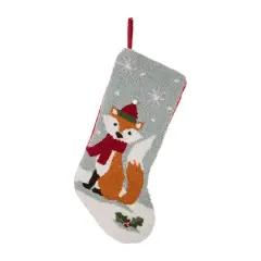 Glitzhome&reg; 19" Fox Hooked Stocking
