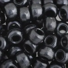 John Bead 9mm Opaque Plastic Pony Beads, 1,000ct. Pearl Black