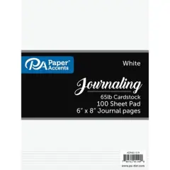 PA Paper&trade; Accents White Journaling Cardstock Paper Pad, 6" x 8"