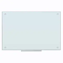 U Brands White 36" x 24" Frosted Surface Glass Non-Magnetic Dry Erase Board