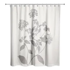 Neutral Distressed Florals 71" x 74" Shower Curtain