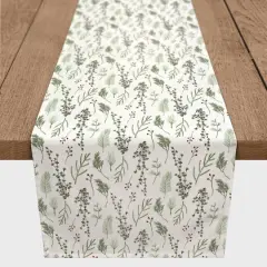 90" Pine Greenery Cotton Twill Runner