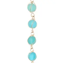 Aqua Wire-Wrapped Glass Beads, 10mm by Bead Landing&trade;