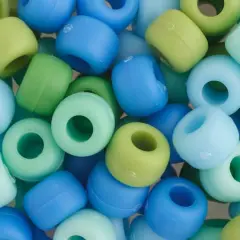 John Bead 9mm Plastic Pony Beads, 1,000ct. Assorted Blueberry Matte