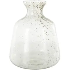 16.5" Clear Speckled Glass Vase