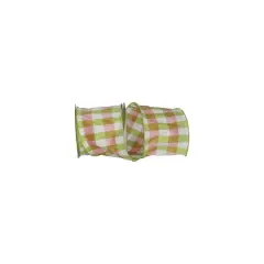 JAM Paper 4" x 10yd. Multicolor Check Dupioni Wired Ribbon