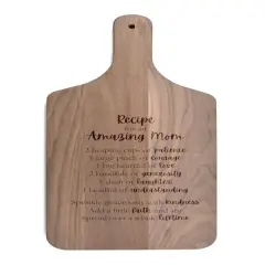 17" Recipe for an Amazing Mom Walnut Paddle Cutting Board